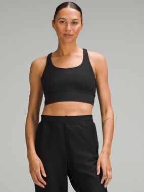 • Lululemon Black Energy Bra Long Line Rib